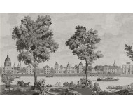 Panoramic wallpaper Paris monuments monochrome . 1812