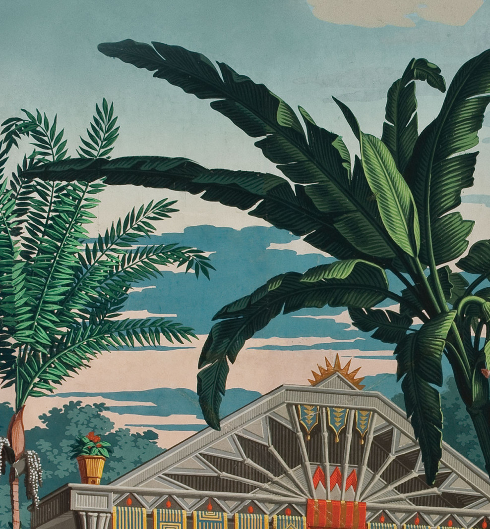 Panoramic wallpaper The Incas polychrome . 1818