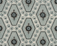 Papier peint décor Losanges bleus verts . 1805
