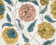 Papier peint dominoté Pavots . 1750