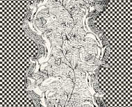 Papier peint dominoté Damier noir & blanc . 1750