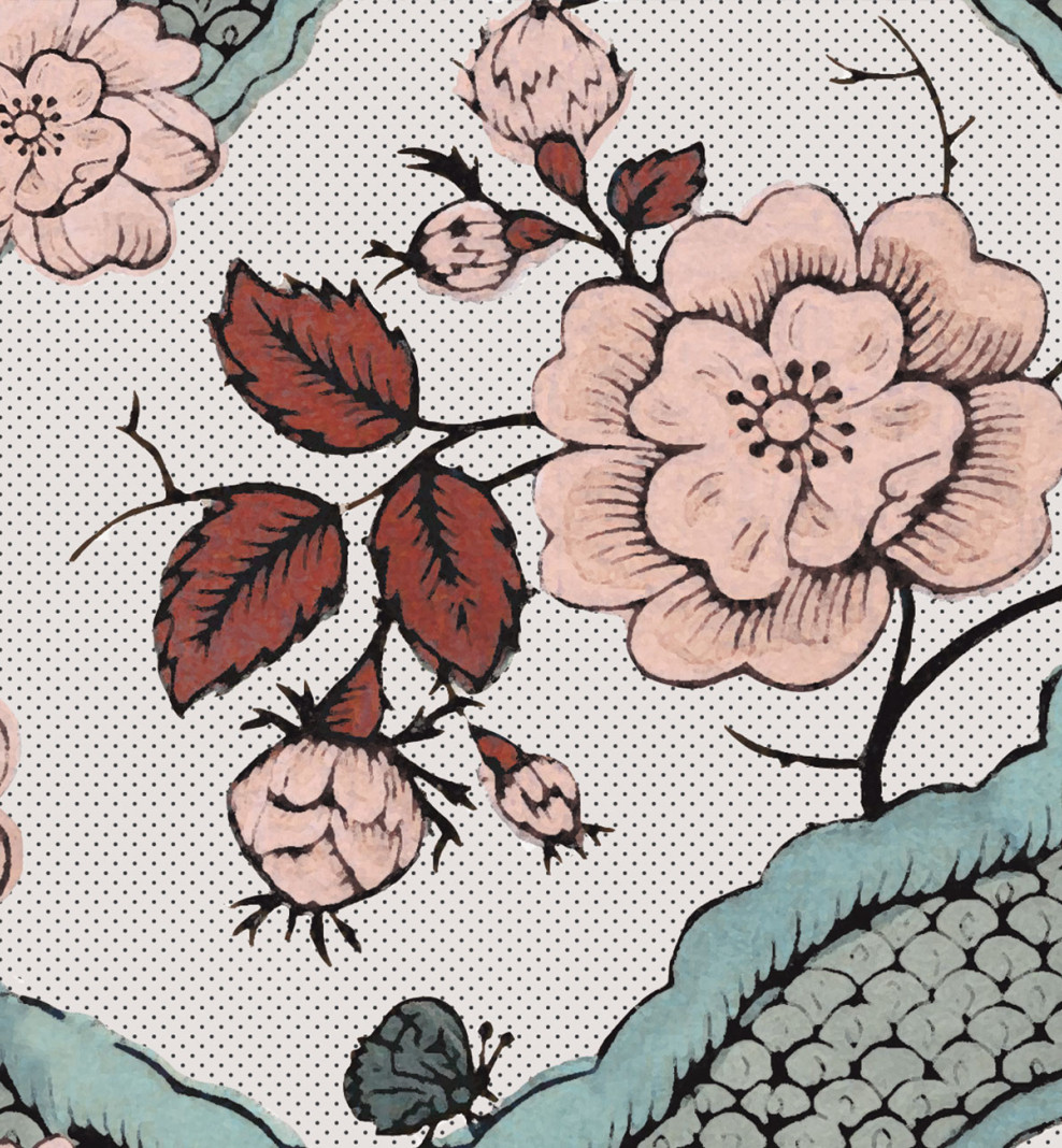 Domino wallpaper terracotta Ribbon . 1750