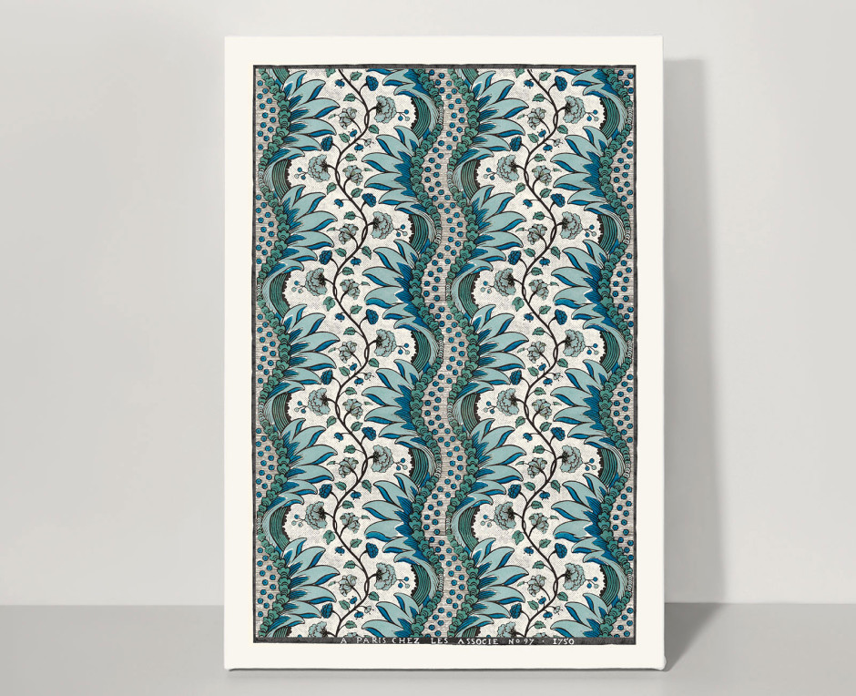 Domino board blue Carnations A3 . 1750