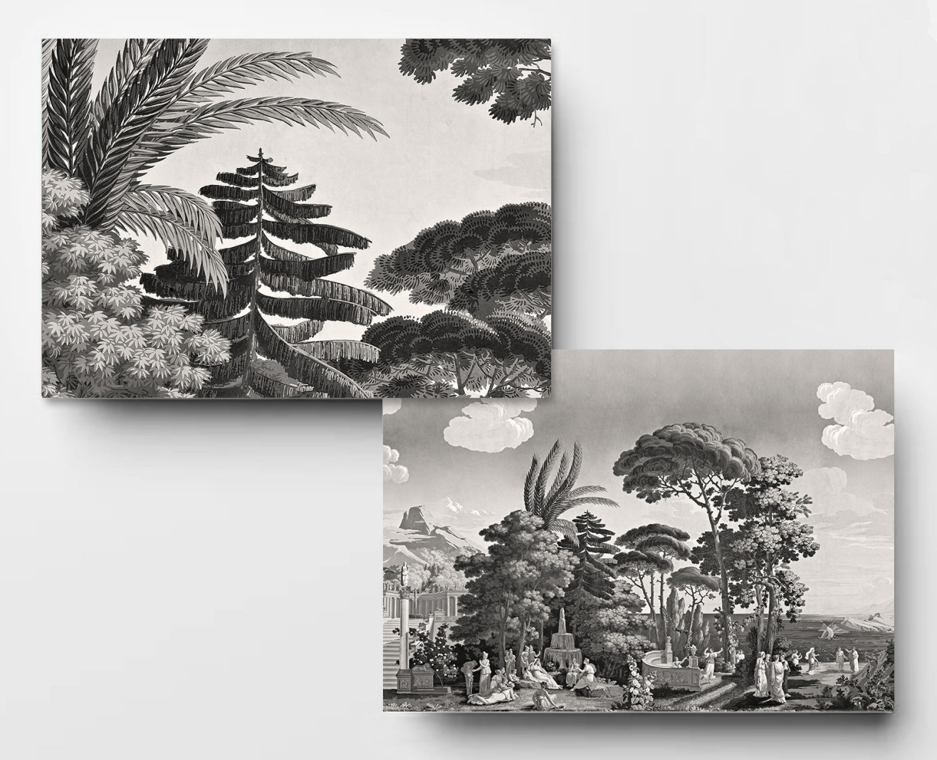 Panoramique Paysage de Télémaque dans l'île de Calypso monochrome . 1818