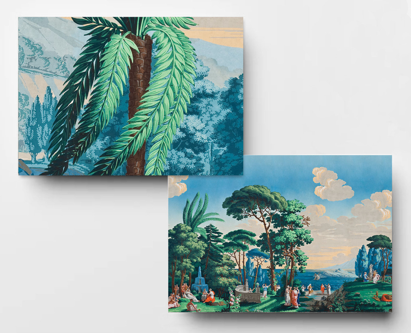 Panoramique Paysage de Télémaque dans l'île de Calypso polychrome . 1818