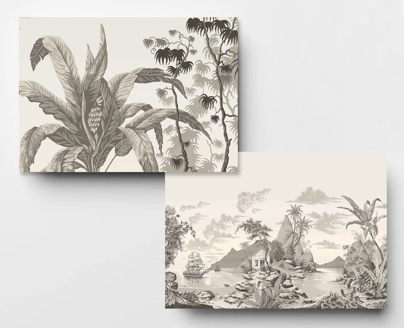 Papier peint panoramique Les Antilles monochrome . 1960