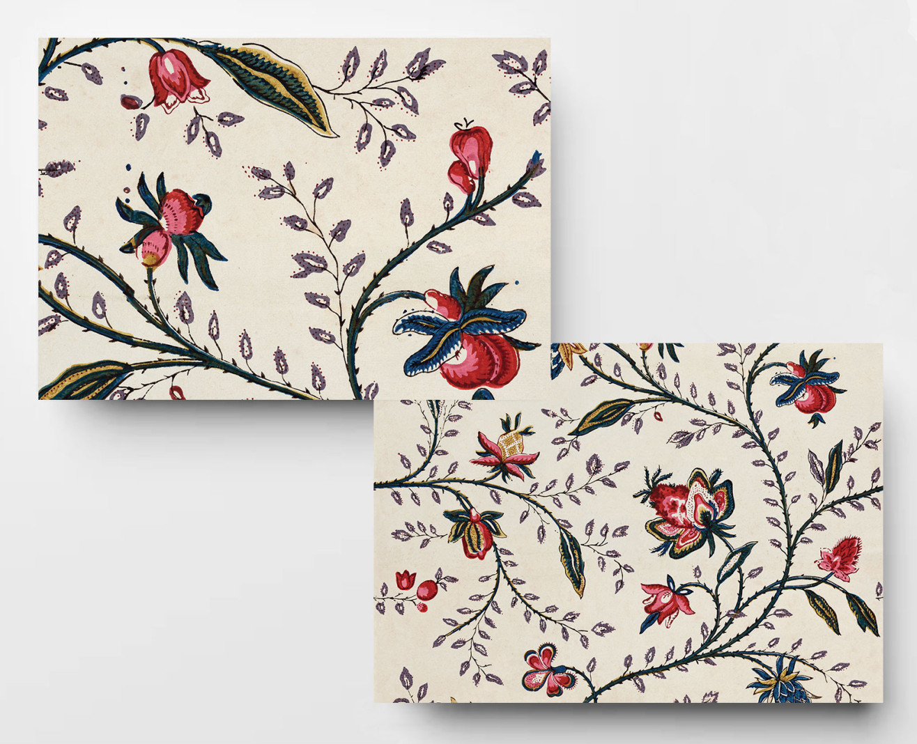 Papier peint dominoté Indiennes . 1799