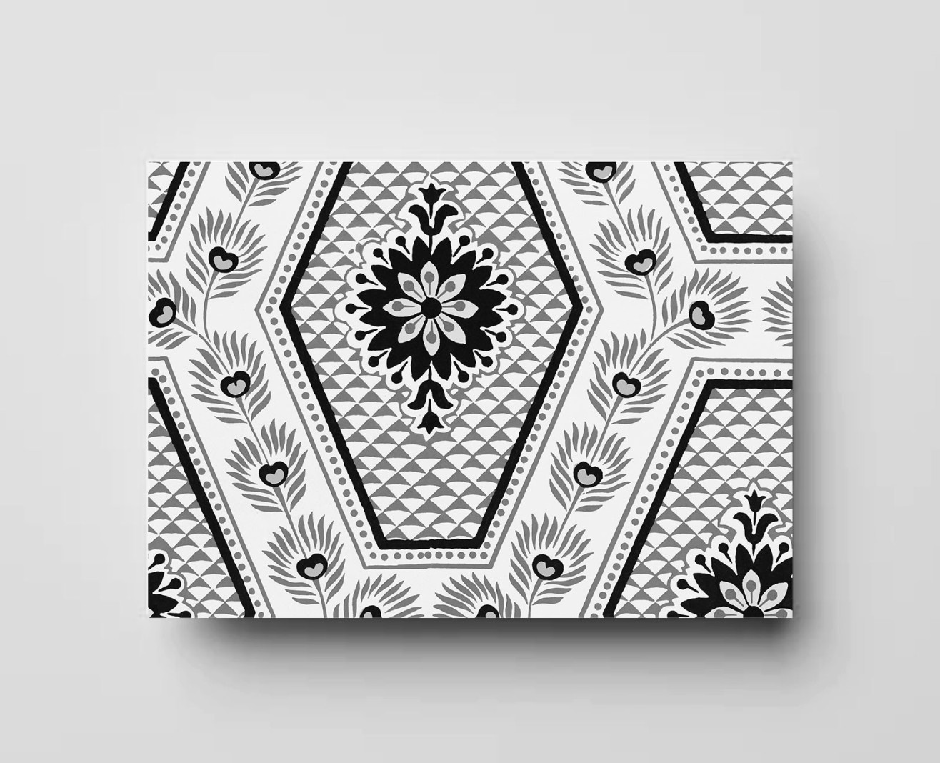 Papier peint décor Losanges gris . 1805