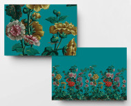 Panoramic wallpaper Hollyhocks . 1799