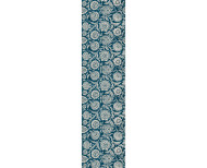 Papier peint dominoté pivoines bleu paon . 1810