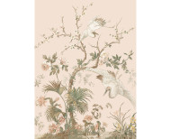 Papier peint panoramique Fleurs de prunier beige rosé . 1889