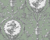 Wallpaper sage-green Medallions . 1867