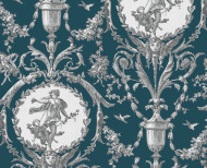 Papier peint Médaillons bleus . 1867