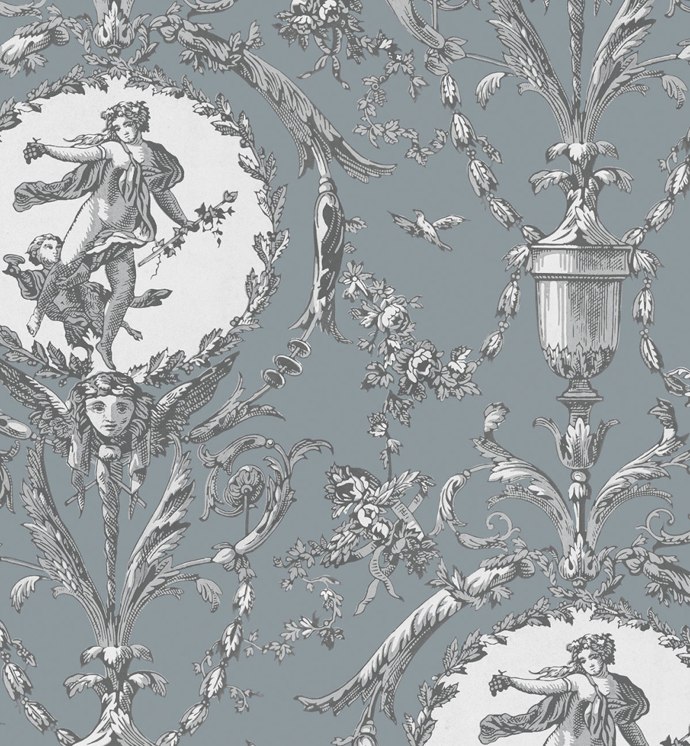 Papier peint Médaillons wedgwood . 1867