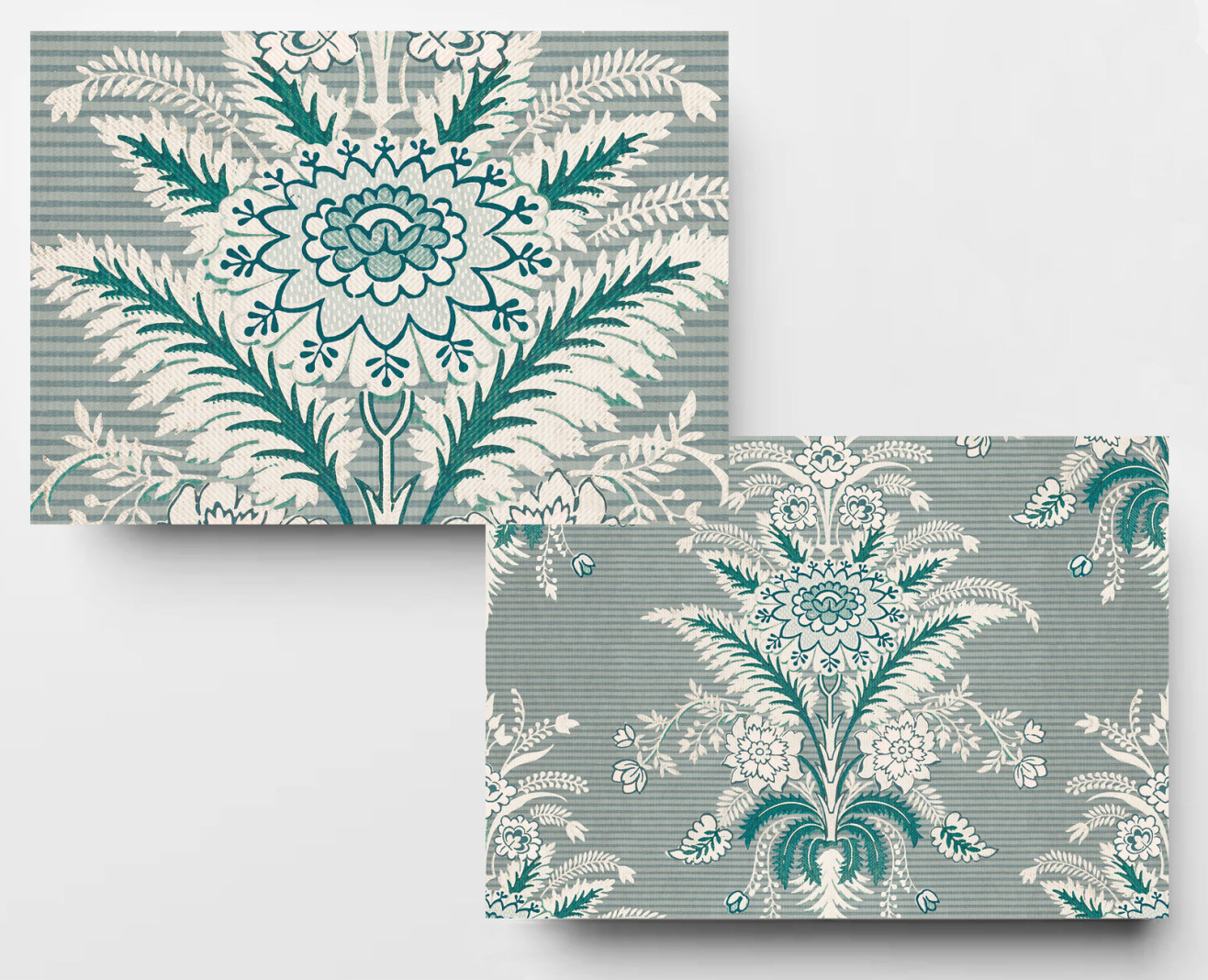 Papier peint Semis vert de gris . 1860-70