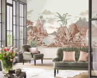 Papier peint panoramique Les Antilles polychrome . 1960