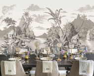 Panoramic wallpaper West indies monochrome . 1960