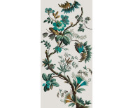 Wallpaper Fancy flowers cyan . 1799