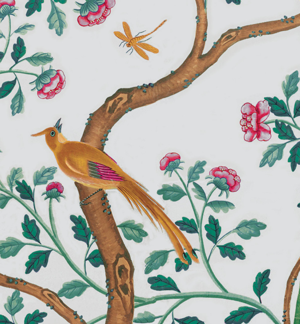 Papier peint chinois Bambou gris perle . 1795–1825