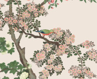 Papier peint chinois Camélia crème . 1795–1825