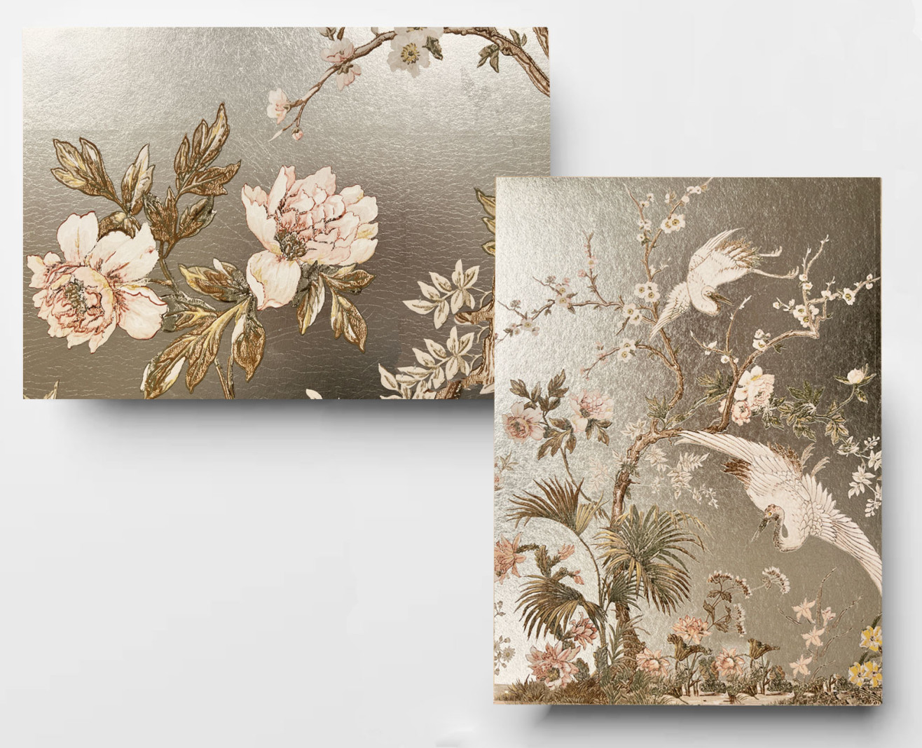 Papier peint panoramique à la feuille d'or Fleurs de prunier . 1889