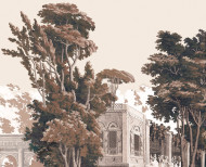 Papier peint panoramique Jardin Anglais monochrome . 1800-1804