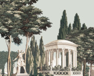 Papier peint panoramique Jardin Anglais patiné . 1800-1804
