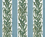 Papier peint Joséphine bleu et vert  . 1800