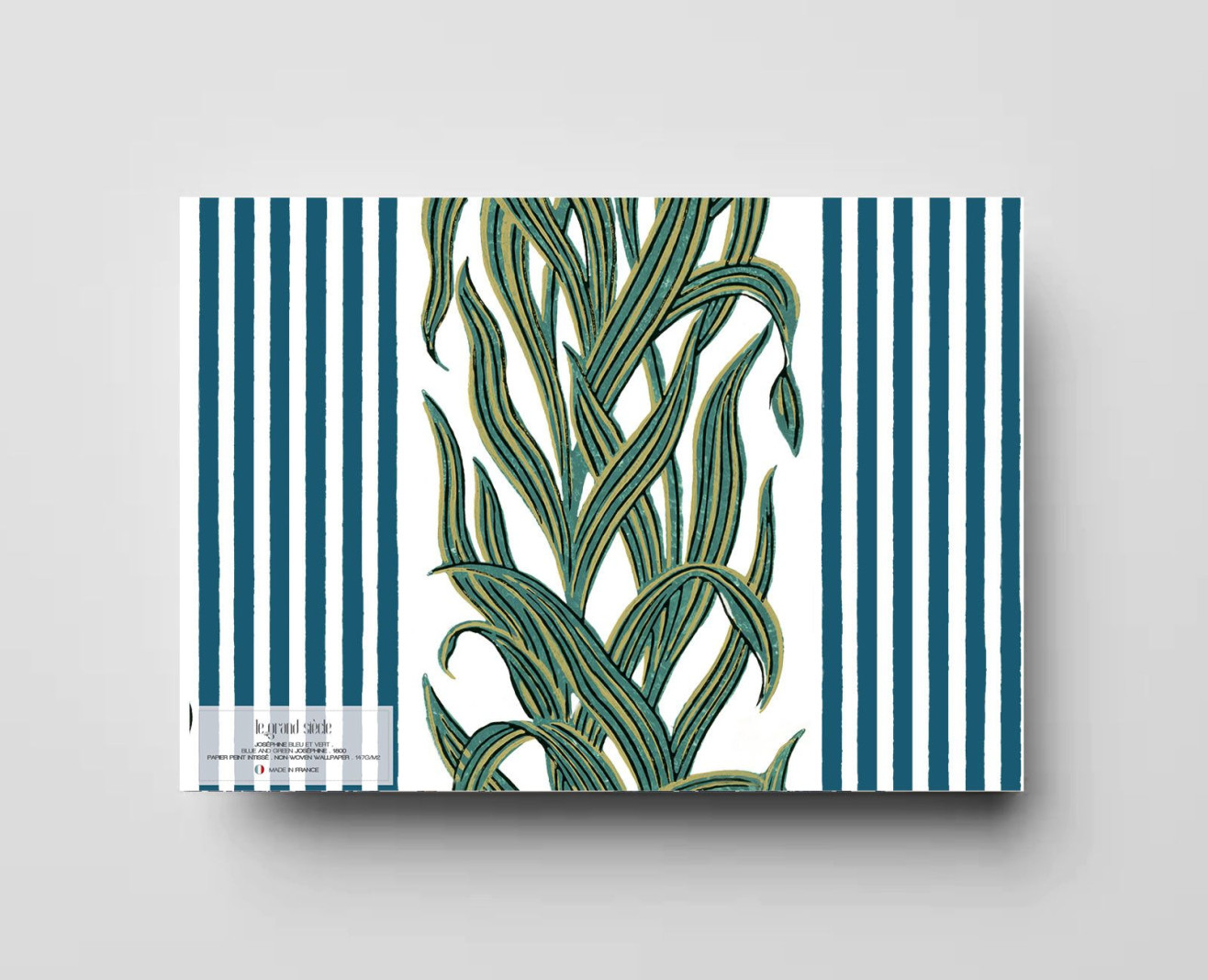 Papier peint Joséphine bleu et vert  . 1800