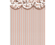 Papier peint toile de Jouy impériale beige rosé . 1790-1800