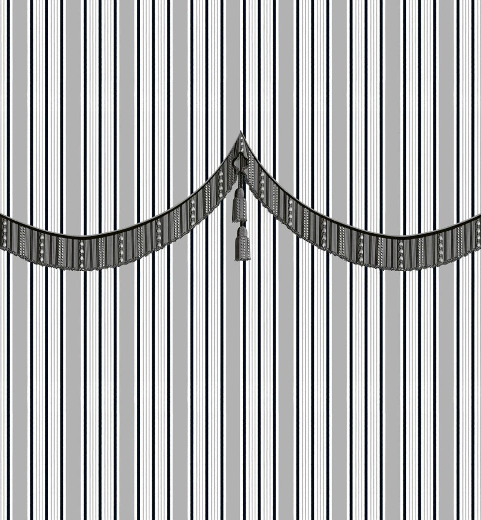 Papier peint Malmaison graphite . 1800
