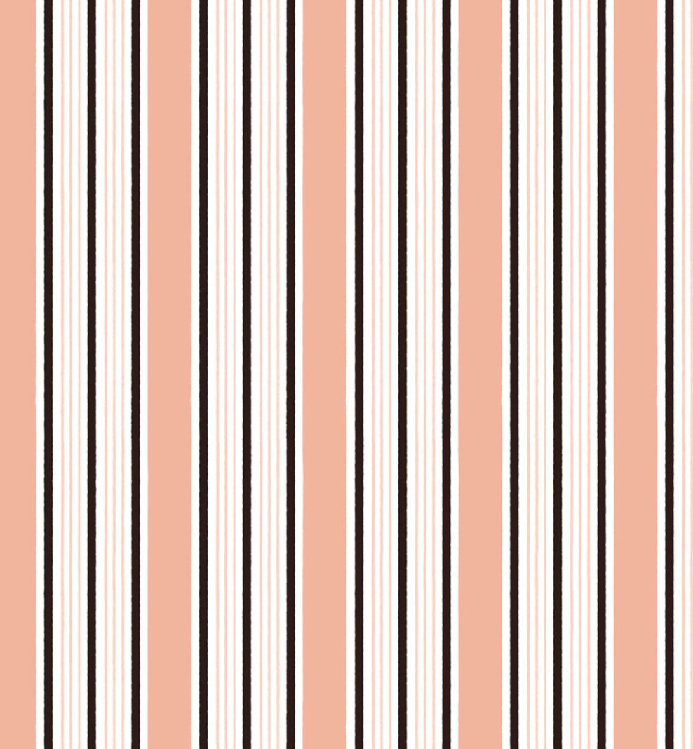 Papier peint rayures Empire beige rosé . 1800