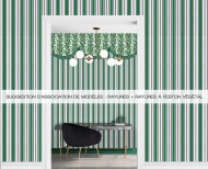 Papier peint rayures Empire vert . 1800