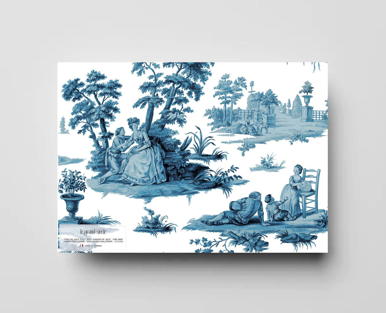 Tapete Blaues Toile de Jouy . 1790-1800
