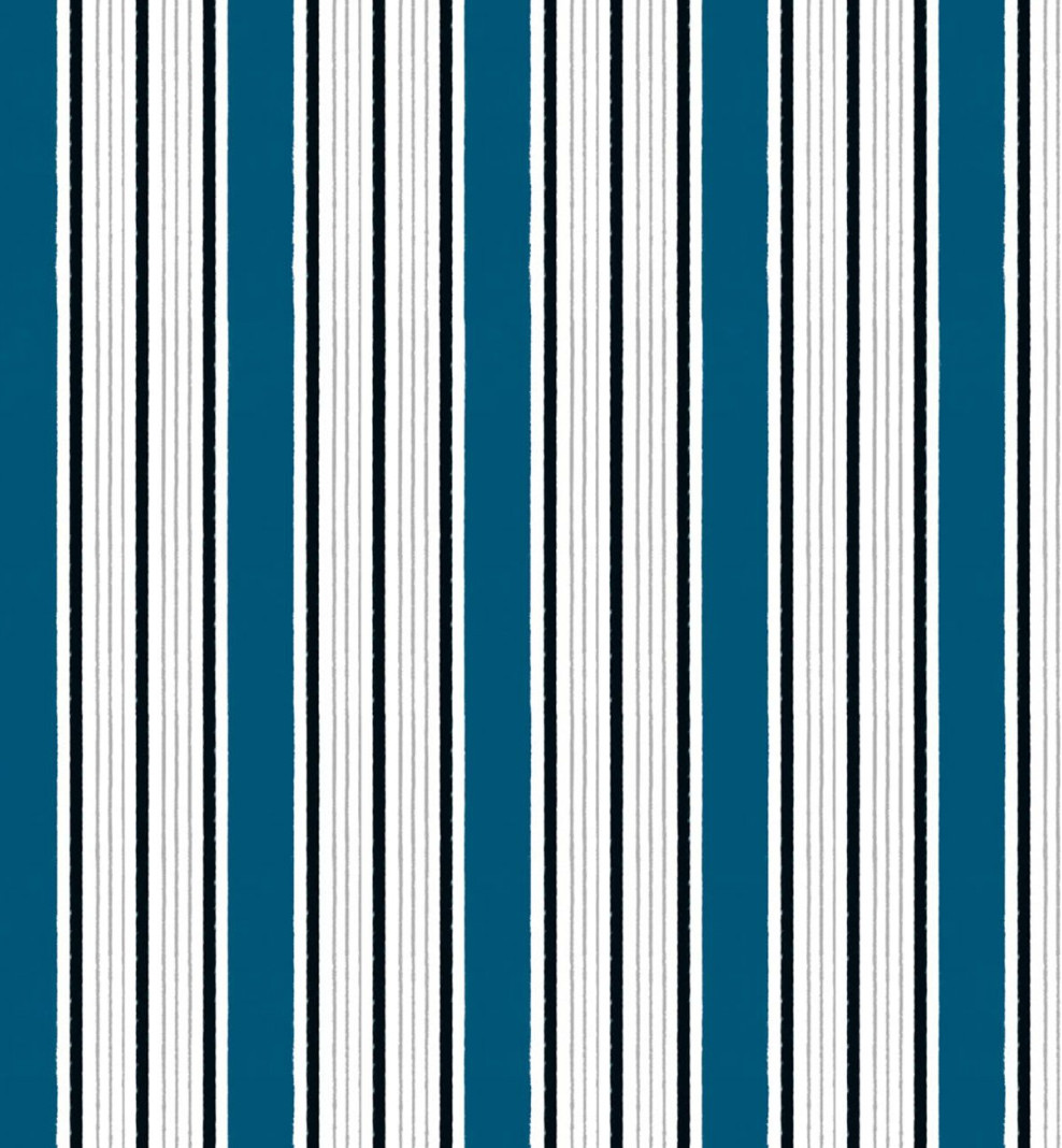 Papier peint rayures Empire bleu . 1800